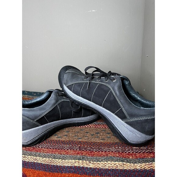 KEEN Women's Black Gray Leather Lace-Up Presidio Oxfords Sneaker Sz 9 - Picture 6 of 8